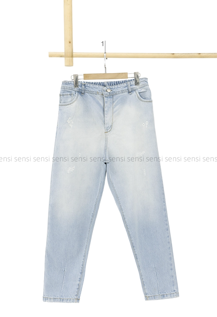 شلوار جین مام سایز بزرگ پشت کش کد1005169